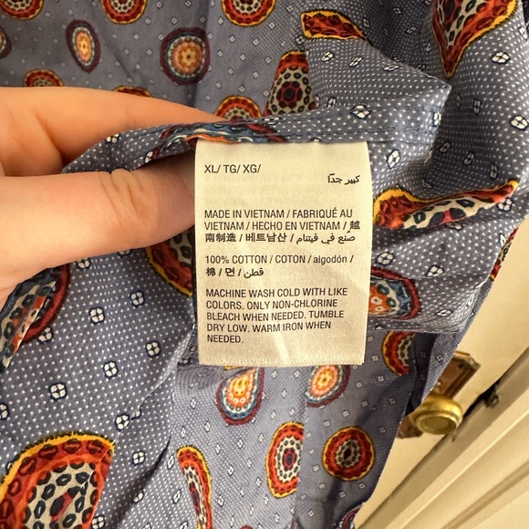 Fun print cotton button down shirt - Picture 3 of 3